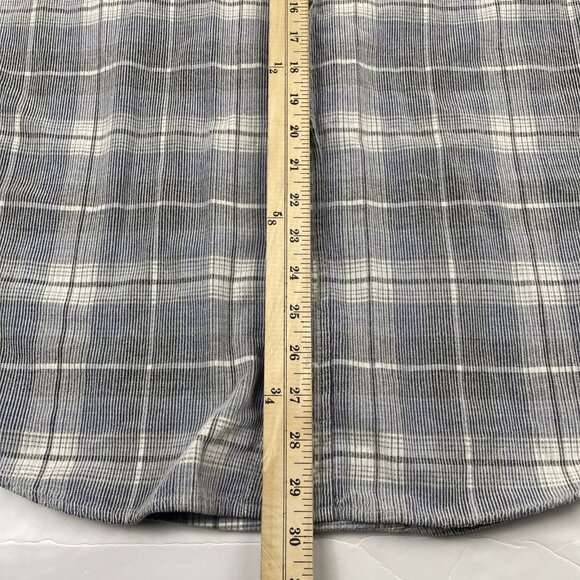 Orvis Button Down Corduroy Shirt Men’s L Blue Plaid Classic Cotton - Picture 5 of 10
